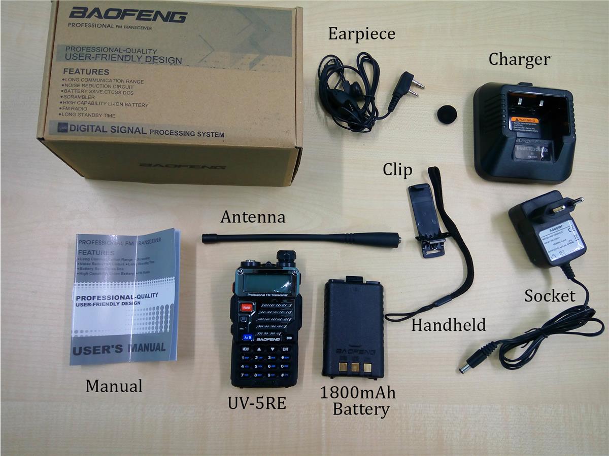 Baofeng UV-5RE 5W 128CH VHF/UHF Dual Band UV5RE Walkie Talkie Original