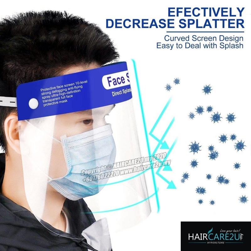 Barber Salon Safety Face Shield Transparent Windproof Dustproof Mask