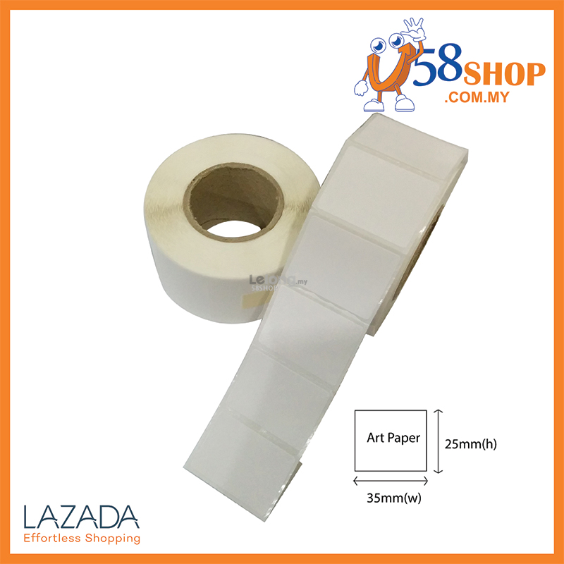 Barcode Label Sticker AP 35x25x2000pcs (Art Paper) (10 Roll)