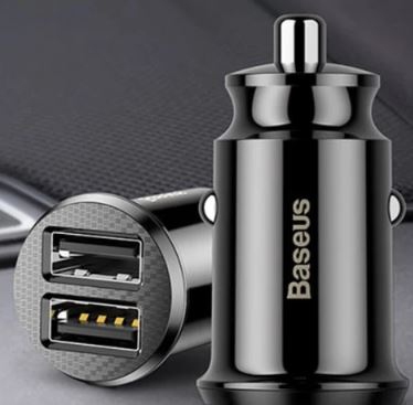 BASEUS IN-CAR DUAL USB QC3.0 30W CIRCULAR PLASTIC CHARGER (CCALL-YD01)..