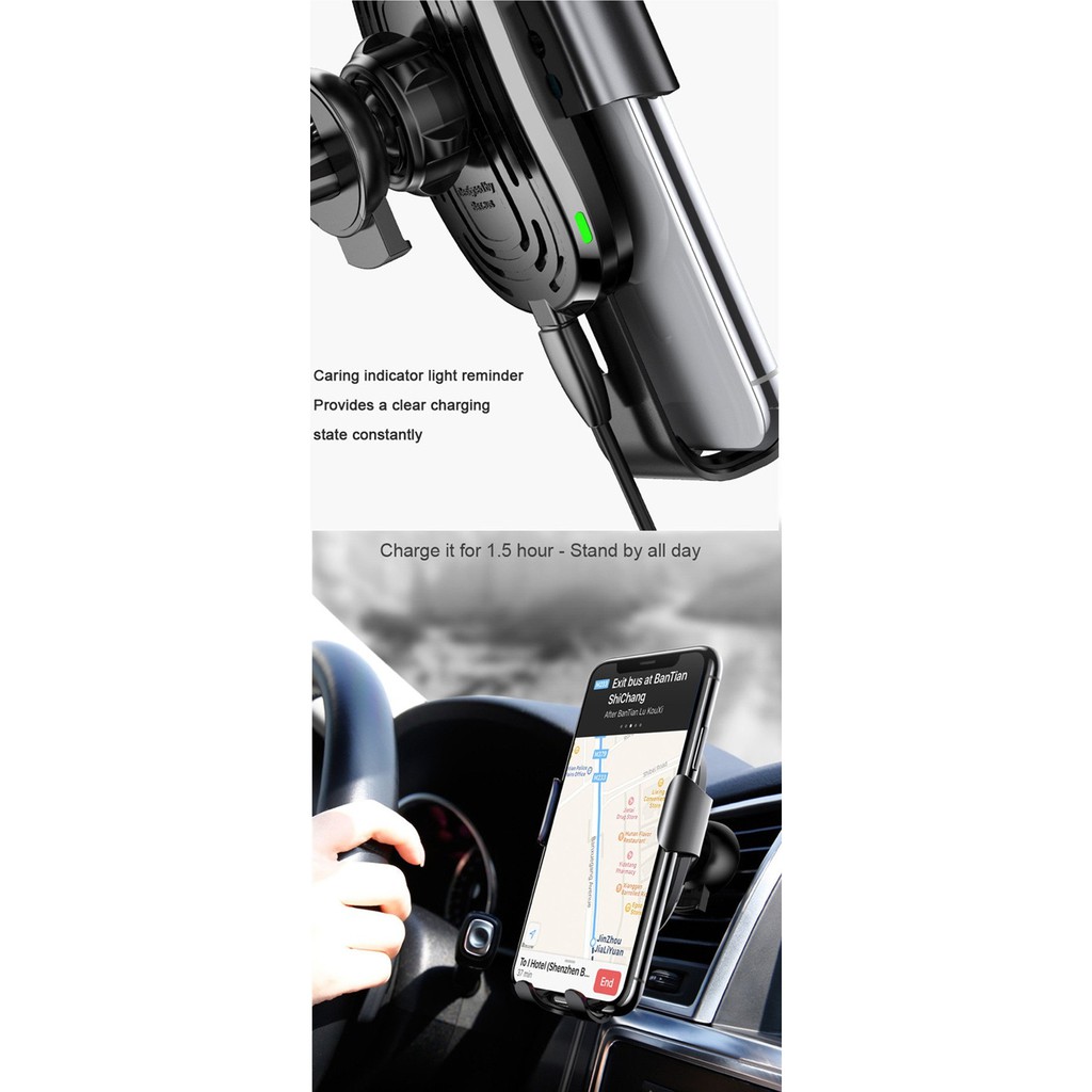 BASEUS IPHONE X 8 Plus Note 8 Car Mount with Wireless Charger