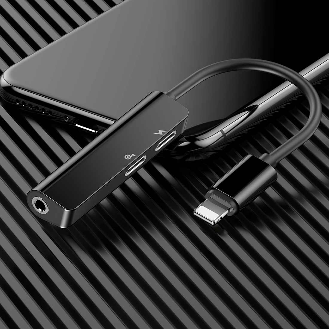 Baseus L52 3 in 1 iPhone Audio Lightning Charging Adapter Splitter 3.5