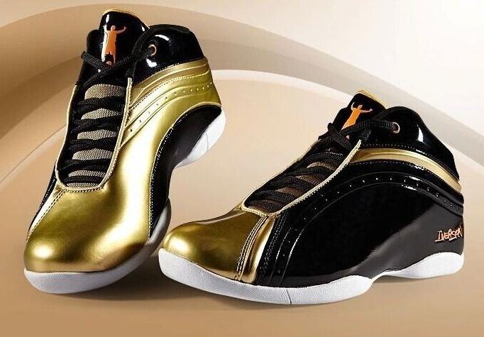 black and gold iverson shoes