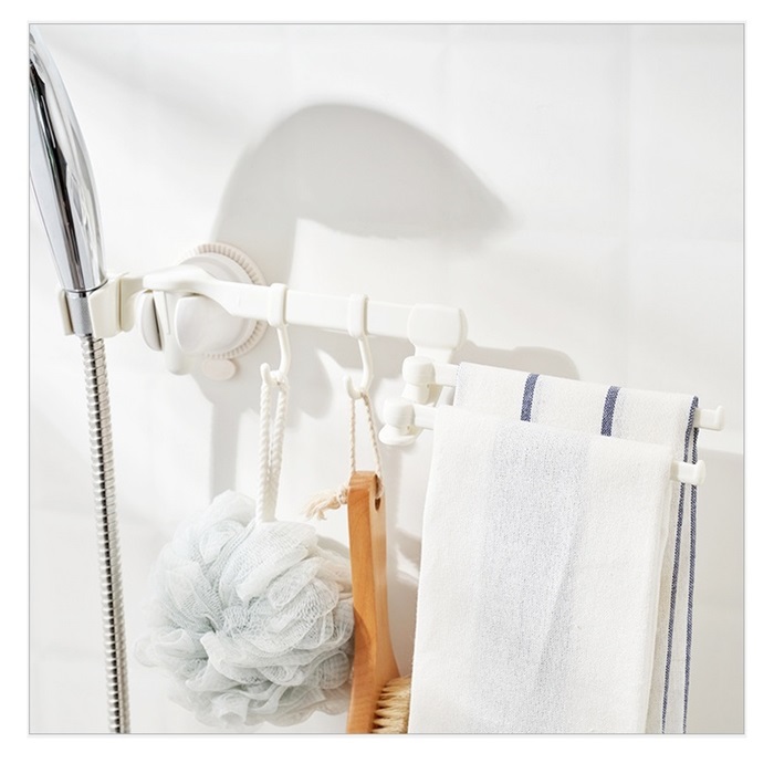 Bathroom Multi-purpose Hanger With Hook Shelf Shower Rack Towel Bath Towel Han