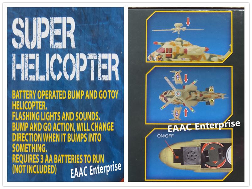 Battery Operated Bump & Go Super Helicopter 2 with Flash Light + Sound