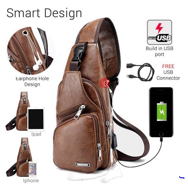 crossbody bag with usb