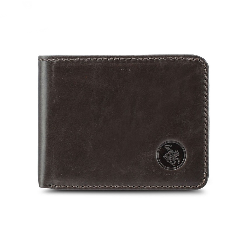 Bi-Fold Leather Wallet - Dark Grey SW 114-2
