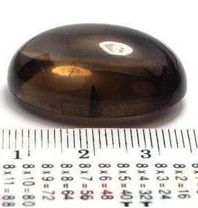 Big and clear Smoky Quartz crystal cabochon oval - 54CT - SM002