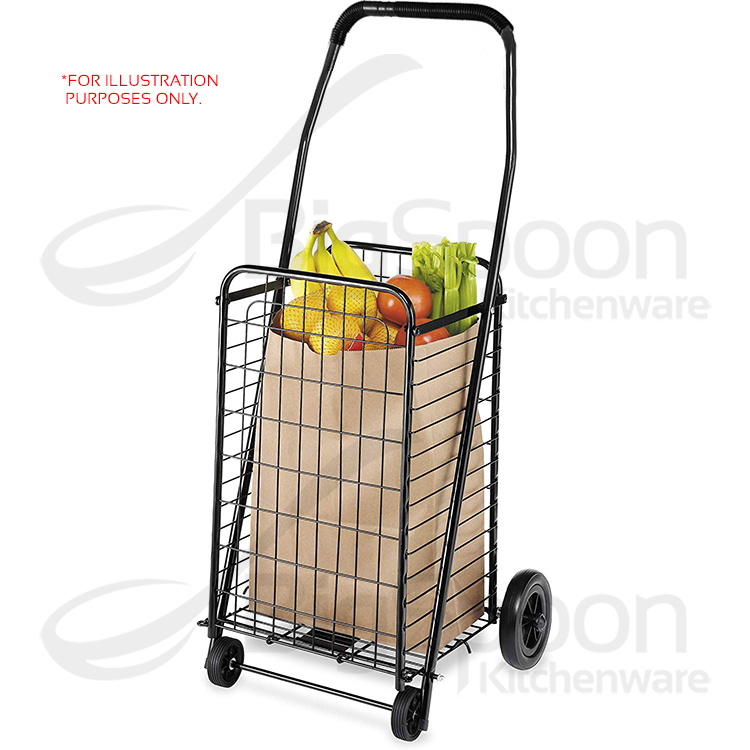 BIGSPOON 100L Large Metal Shopping Trolley Cart with Basket and Wheel