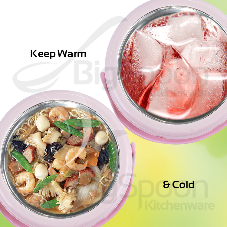 BIGSPOON 2-Layer Keep Warm Lunch Box Thermos Lunch Container Insulated