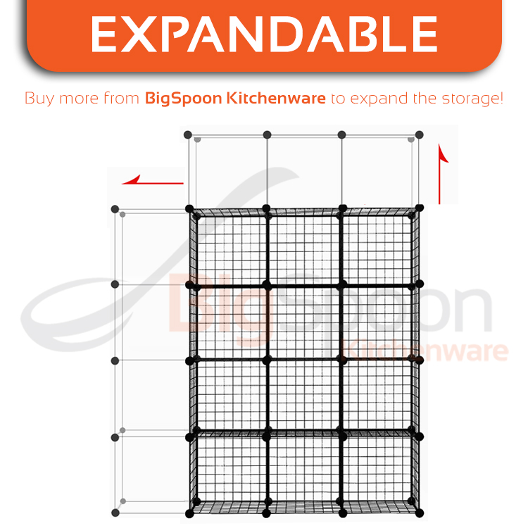 BIGSPOON DIY Cabinet 6 Cubes (1+2+3) Cube Size 35cmX35cm Metal Storage