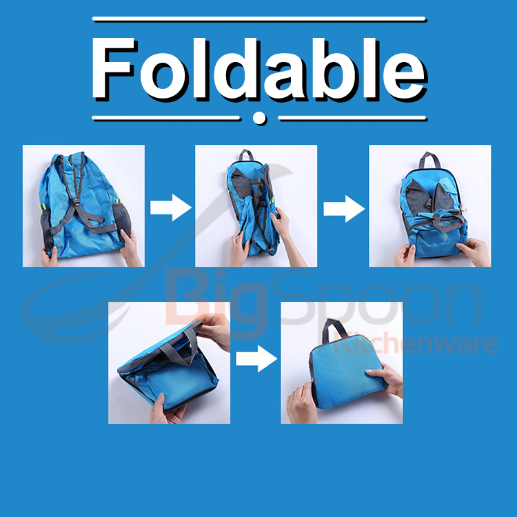 BIGSPOON Foldable Travel Backpack Waterproof Nylon Lightweight Sports