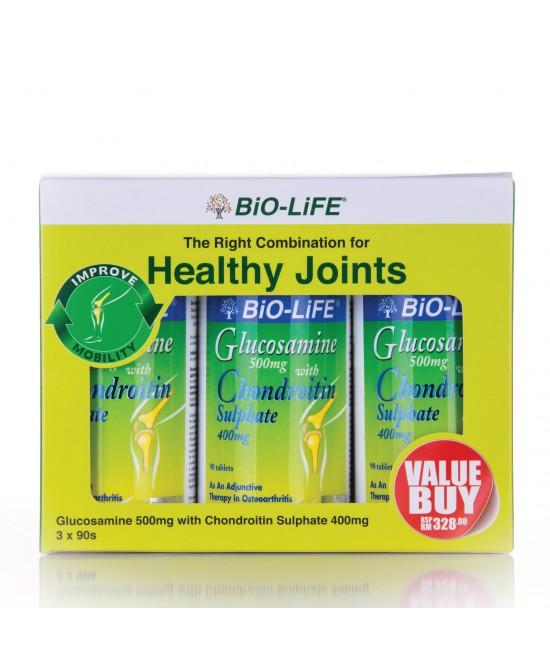 Bio-Life Glucosamine 500mg+Chondroitin 400mg 3X90s (for Joint Pain)