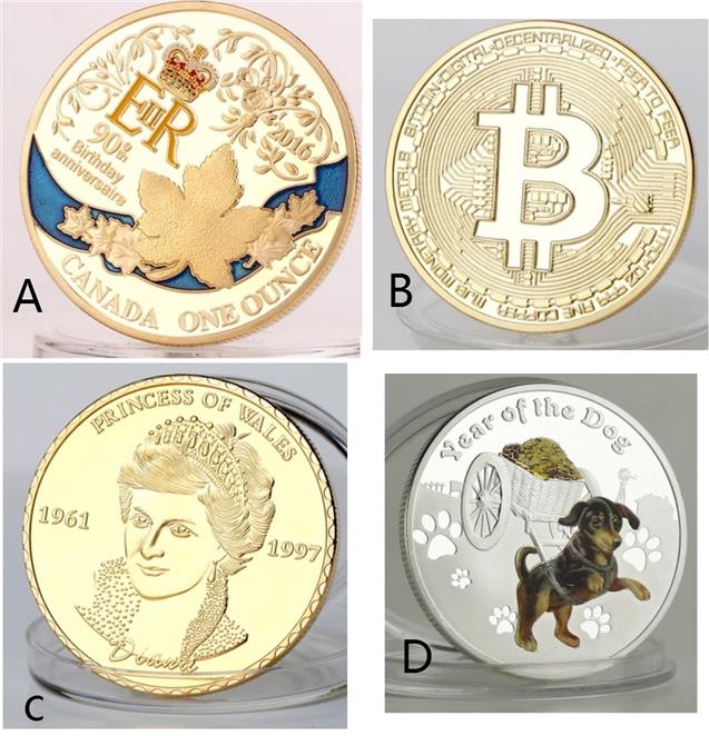 Bitcoin Year of Dog Prince Wales Queen FreeMason USD Star Wars coins