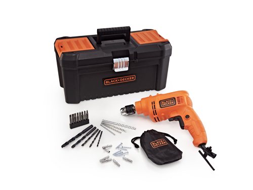 BLACK  &amp; DECKER Hammer Drill 10mm with Toolbox  &amp; Accessories (TP555KP