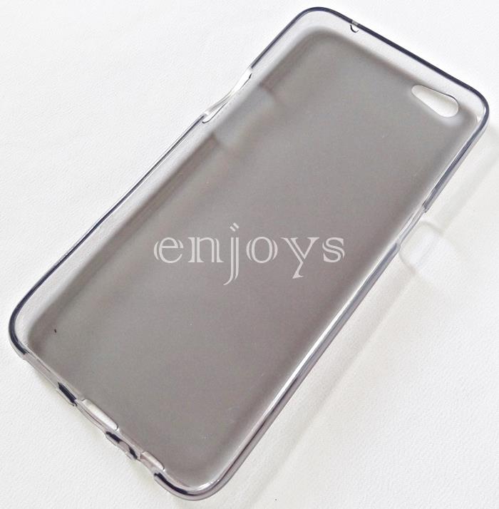 BLACK Soft Jacket Silicon Plain TPU Jelly Case for Oppo R9s ~5.5"