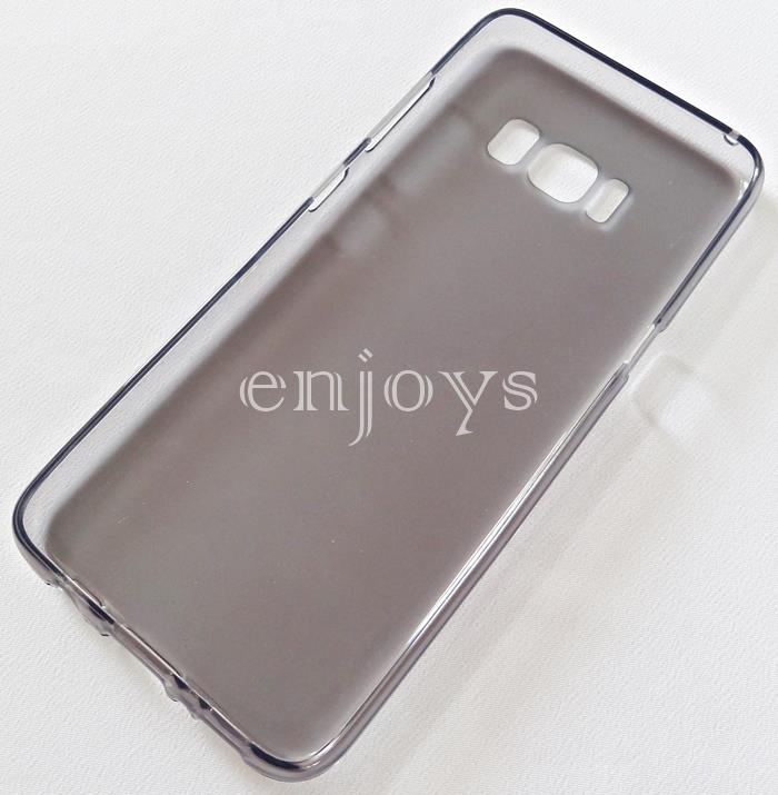BLACK Soft Jacket Silicon Plain TPU Jelly Case Samsung Galaxy S8 ~5.8"