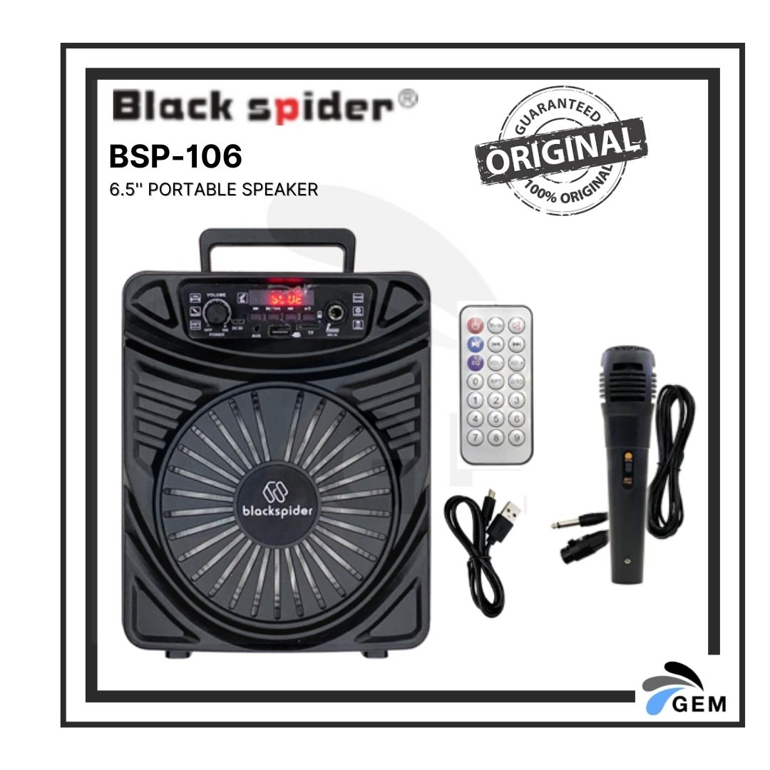 BLACK SPIDER 6.5&#39;&#39; PORTABLE SPEAKER (BSP-106)