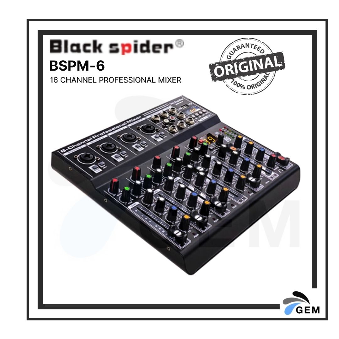 BLACK SPIDER 6 Channel Professional Mixer (BSPM-6)