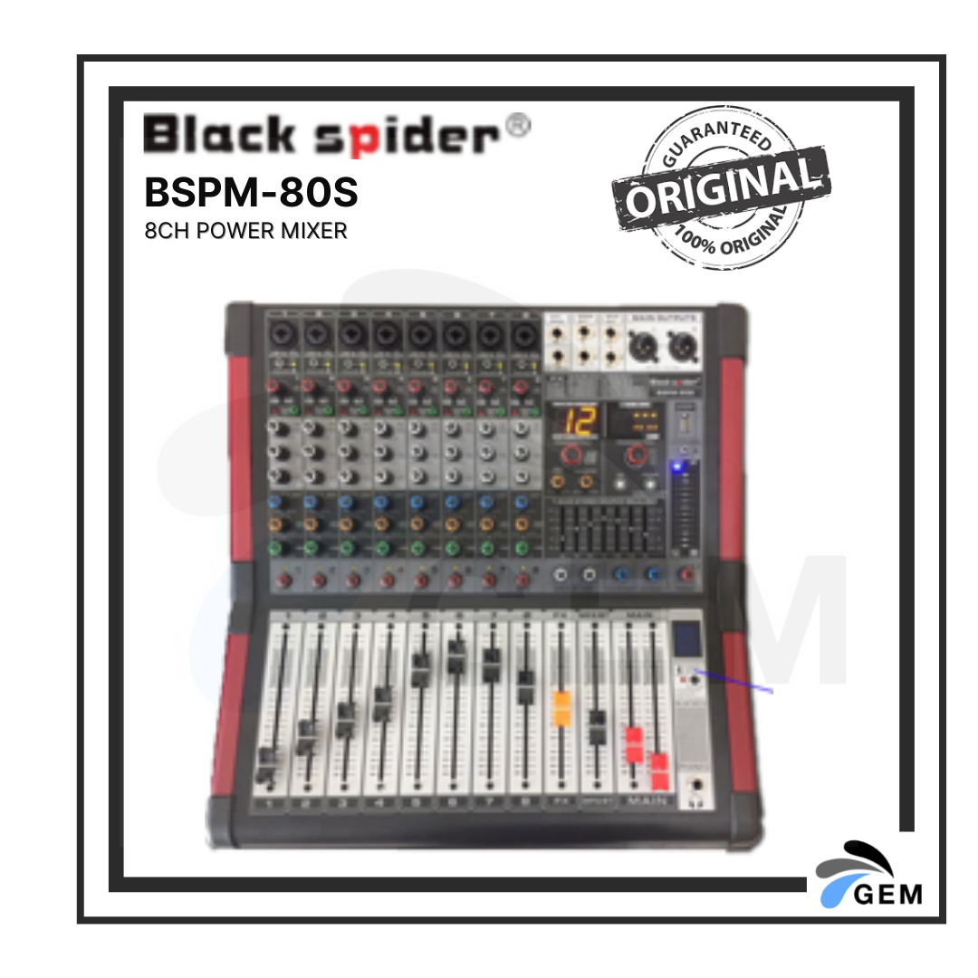 BLACK SPIDER 8CH POWER MIXER (BSPM-80S)