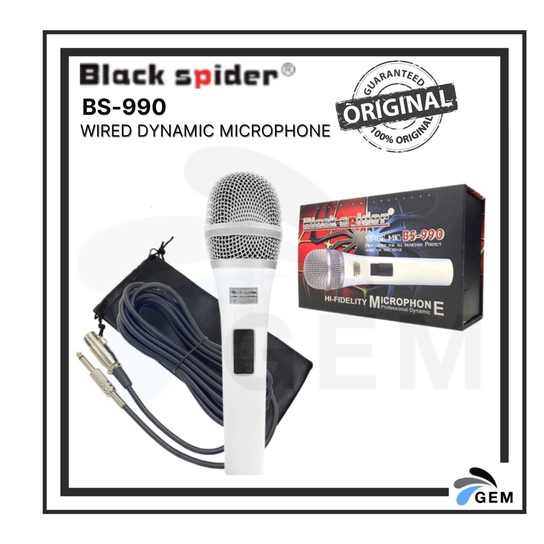 BLACK SPIDER WIRED DYNAMIC MICROPHONE (BS-990)