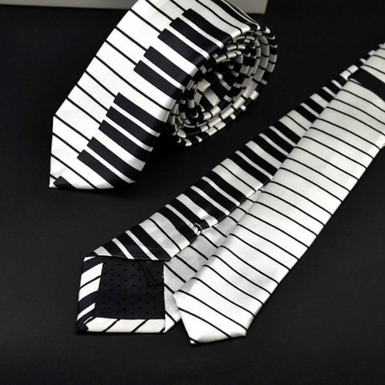 New Black and White PIANO KEYBOARD MUSIC ROCK PUNK TIE Necktie
