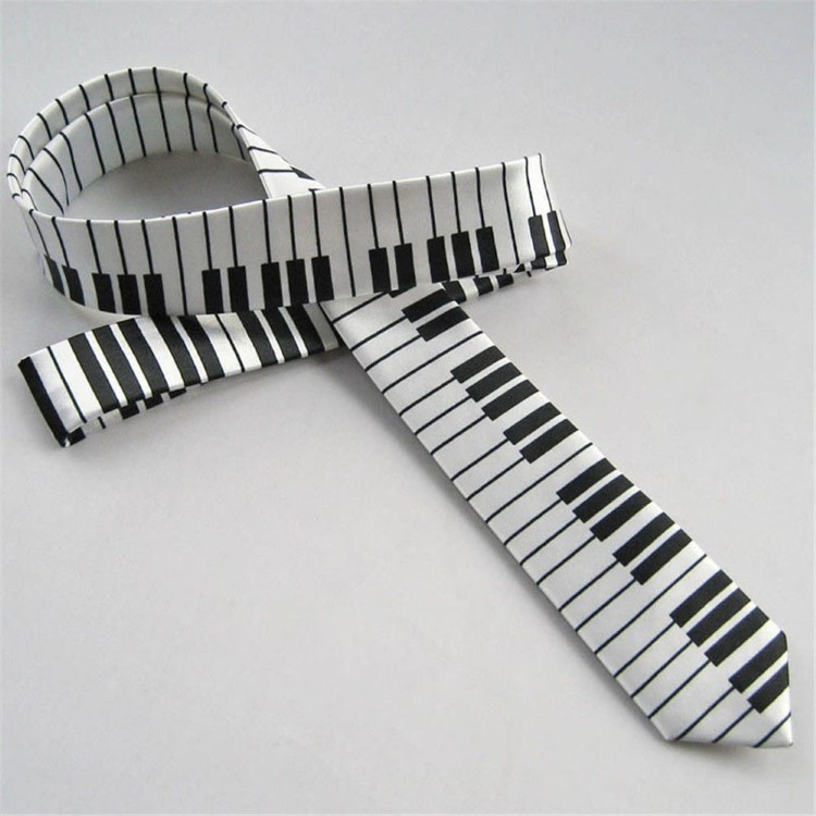 New Black and White PIANO KEYBOARD MUSIC ROCK PUNK TIE Necktie