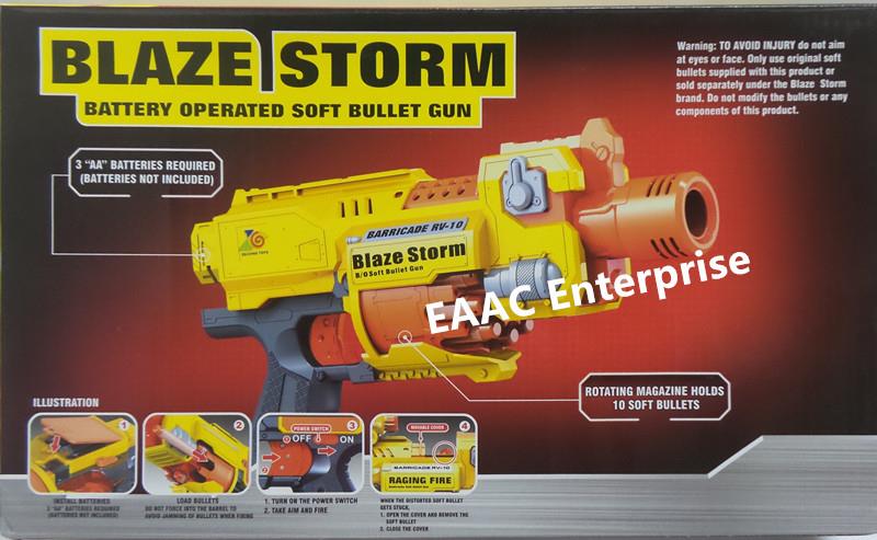 Blaze Storm 10 Darts Rapid Fire Blasting Soft Foam Bullet Gun Pistol