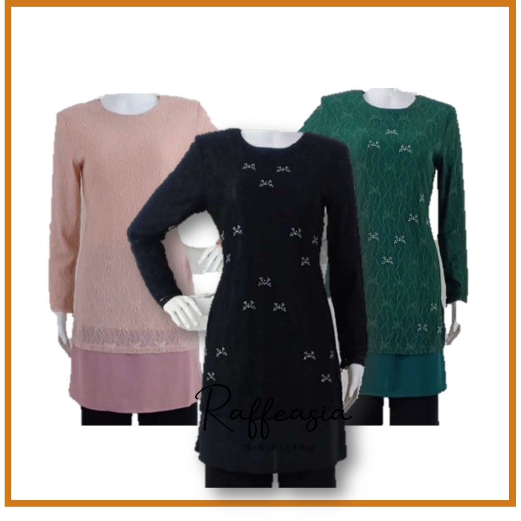 BLOUSE LABUH RAFFEASIA WITH BEADS BUTTERFLY LACE
