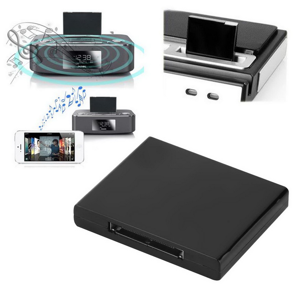 Black & White v2.0 A2DP Music Receiver Adapter For iPod For iPhone 30 Pin Dock Docking Station Speaker with 1 LED White Black & White v2.0 A2DP Music Receiver Adapter For iPod For iPhone 30 Pin Dock Docking Station Speaker with 1 LED White