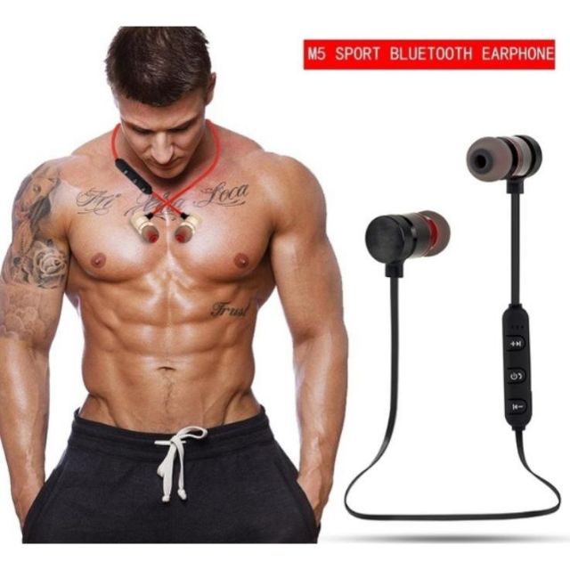 Bluetooth Wireless Earbuds Stereo In-Ear Earphone Eartips Cable Clip
