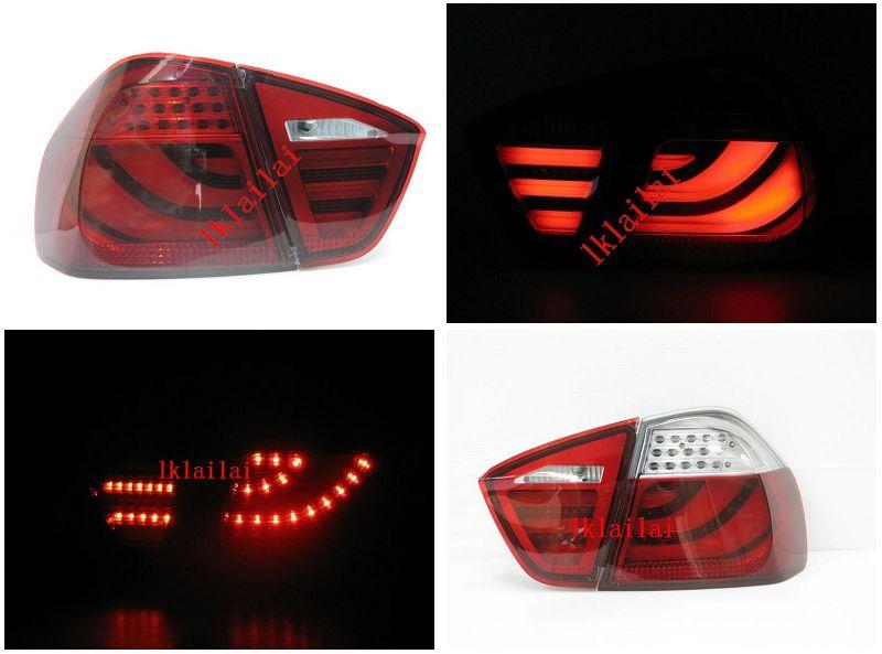 BMW 3 Series E90 05-08 LED Tri Light Bar Tail Lamp [RED / RED-CLEAR]