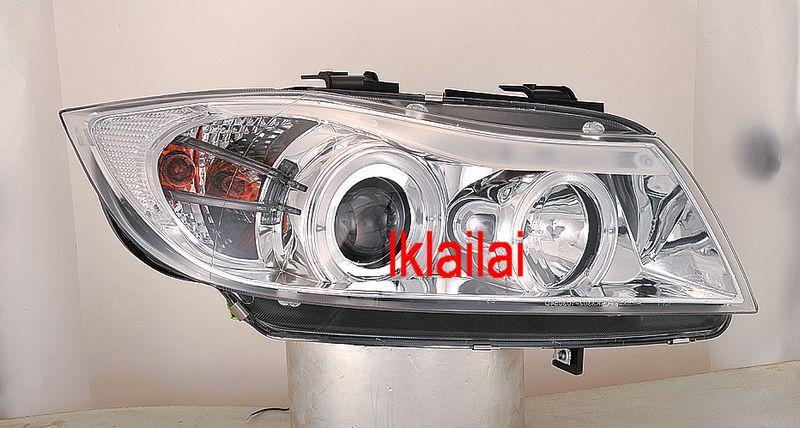 BMW E90 05-09 4D LED Ring Projector Head Lamp [CHROME] 1-pair