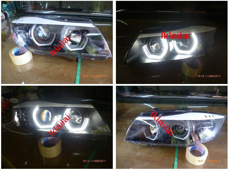 BMW E90 '05 U-Style LED Ring Projector Head Lamp + LED Signal