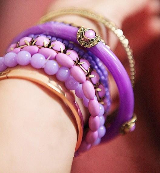 Bohemian Purple Ocean Multilayer Beads Bangle