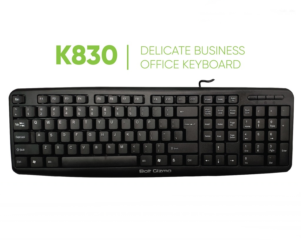 Bolt Gizmo K830 Wired Keyboard USB Waterproof matte keypad