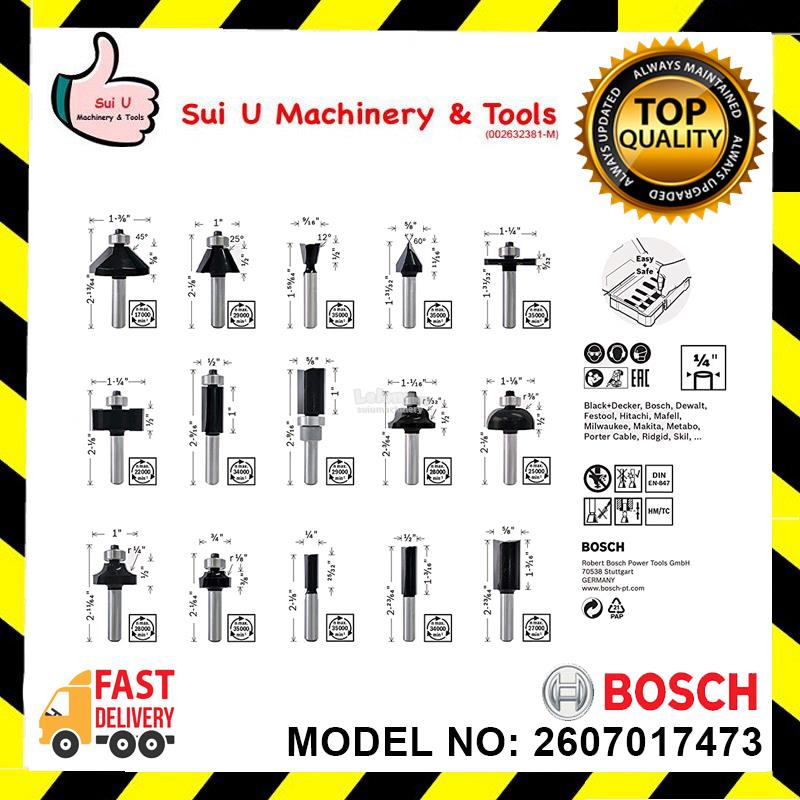 Bosch Professional 2607017473 15 Piece Set Router Bit Set For Wood