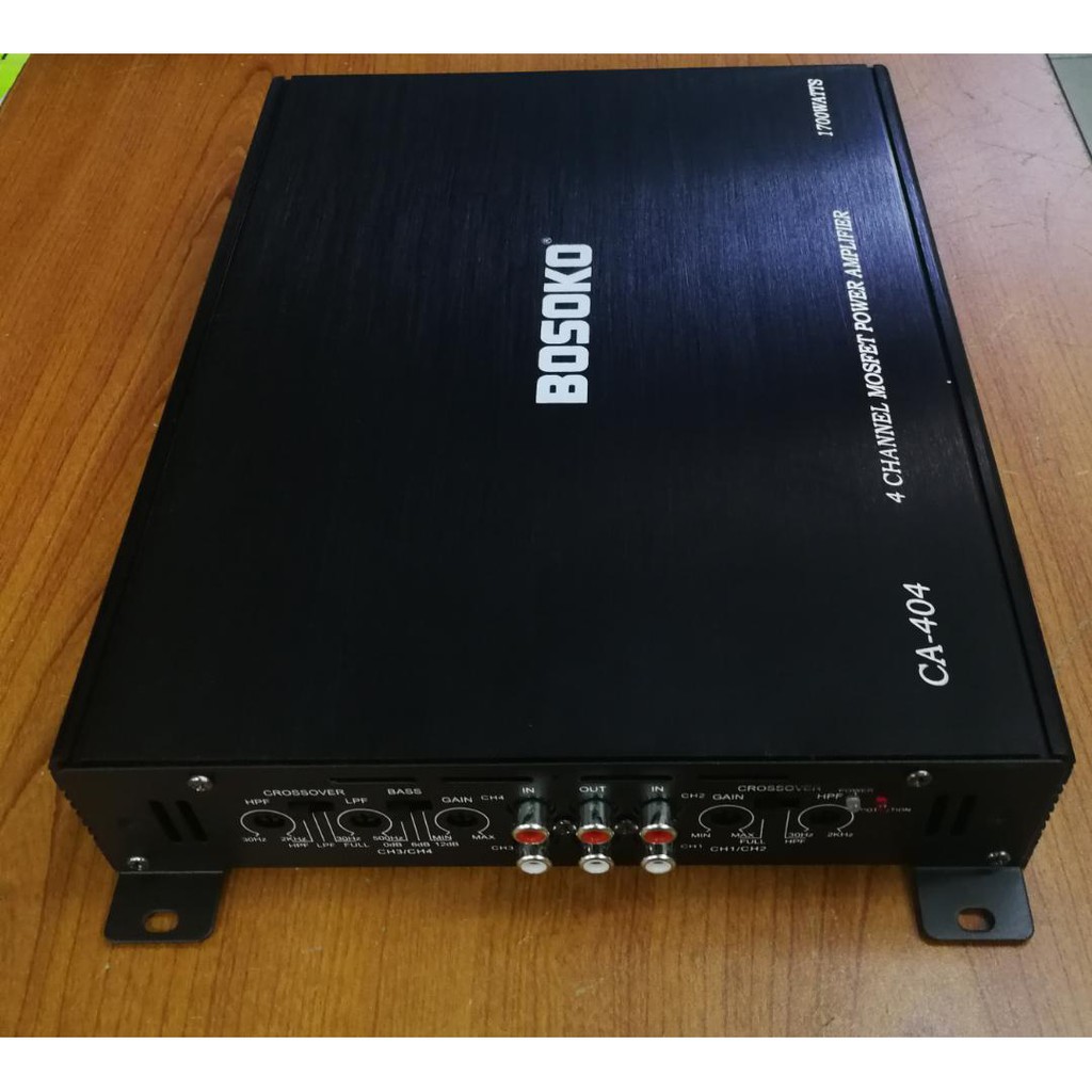 BOSOKO 4 Channel Car Power Amplifier Max 1700 Watts - SIZE 18 &quot; X 17 &quo