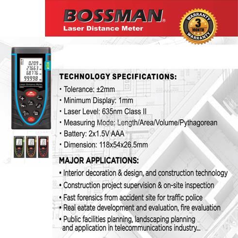 Bossman BSW-60 Laser Distance Meter 60m