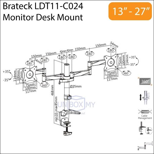 Brateck Ldt11 C024 13 27 Inch Dual Lc End 2 9 2019 23 Pm Brateck Ldt11 C024 13 27 Inch Dual Lcd Monitor Vesa Desk Mount Stand