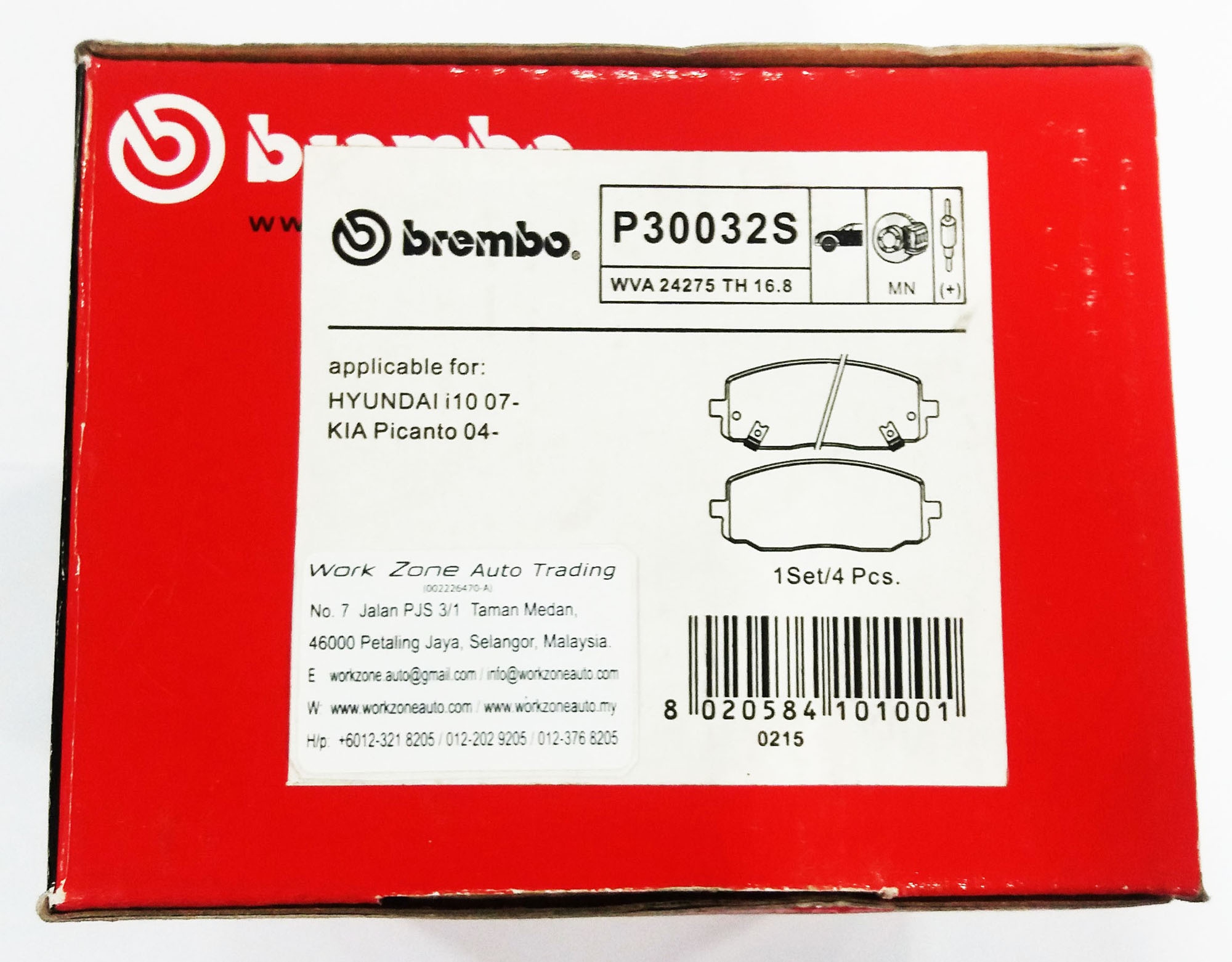 FOR KIA PICANTO 1.0 BI FUEL LPG 1.1 CRDi 1.2 QUALITY BRAND NEW REAR BRAKE PADS