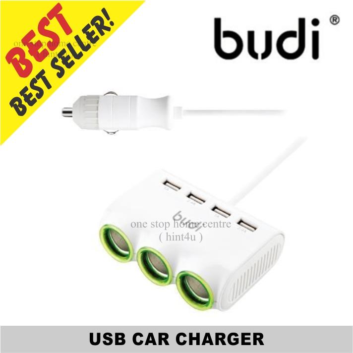 Budi M8J650 USB Car Charger with 3 Extra Car Charging Ports Budi M8J650 USB Car Charger with 3 Extra Car Charging Ports