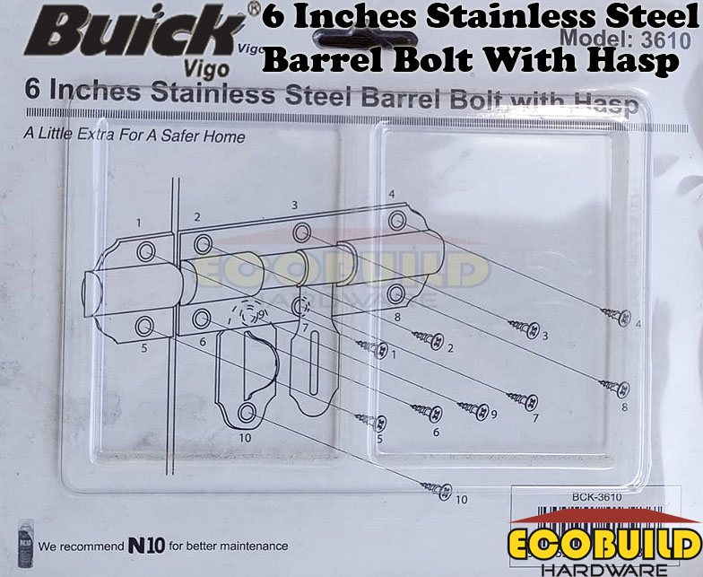 BUICK Stainless Steel Barrel Bolt With Hasp