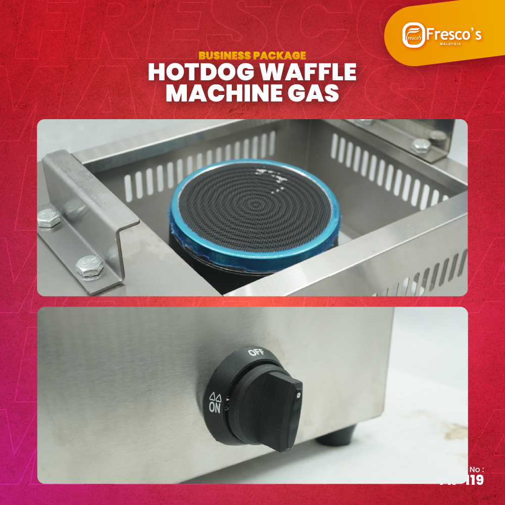 [Business Package] 4 Holes Hotdog Waffle Gas Machine