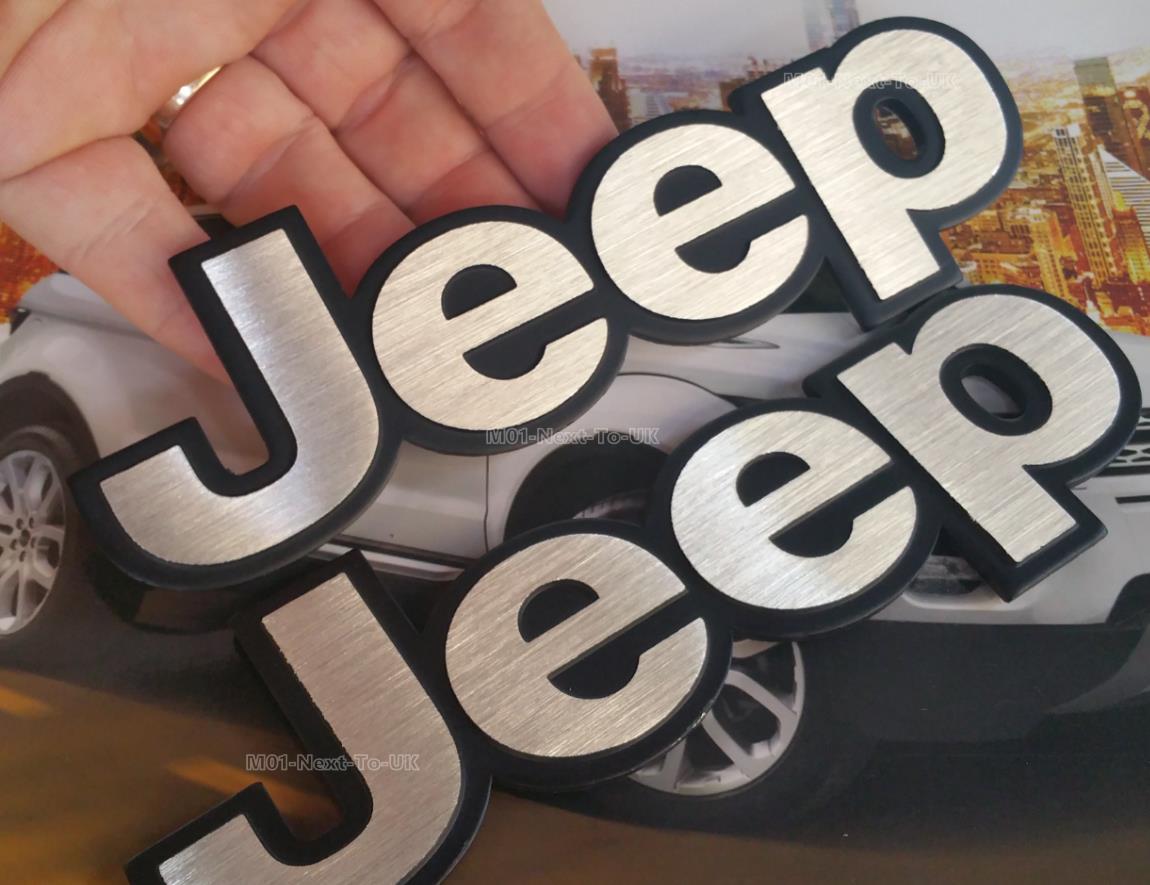 [Buy1Free1] Jeep Silver Hq Aluminium Metal Car 3D Badge Emblem Brus 2