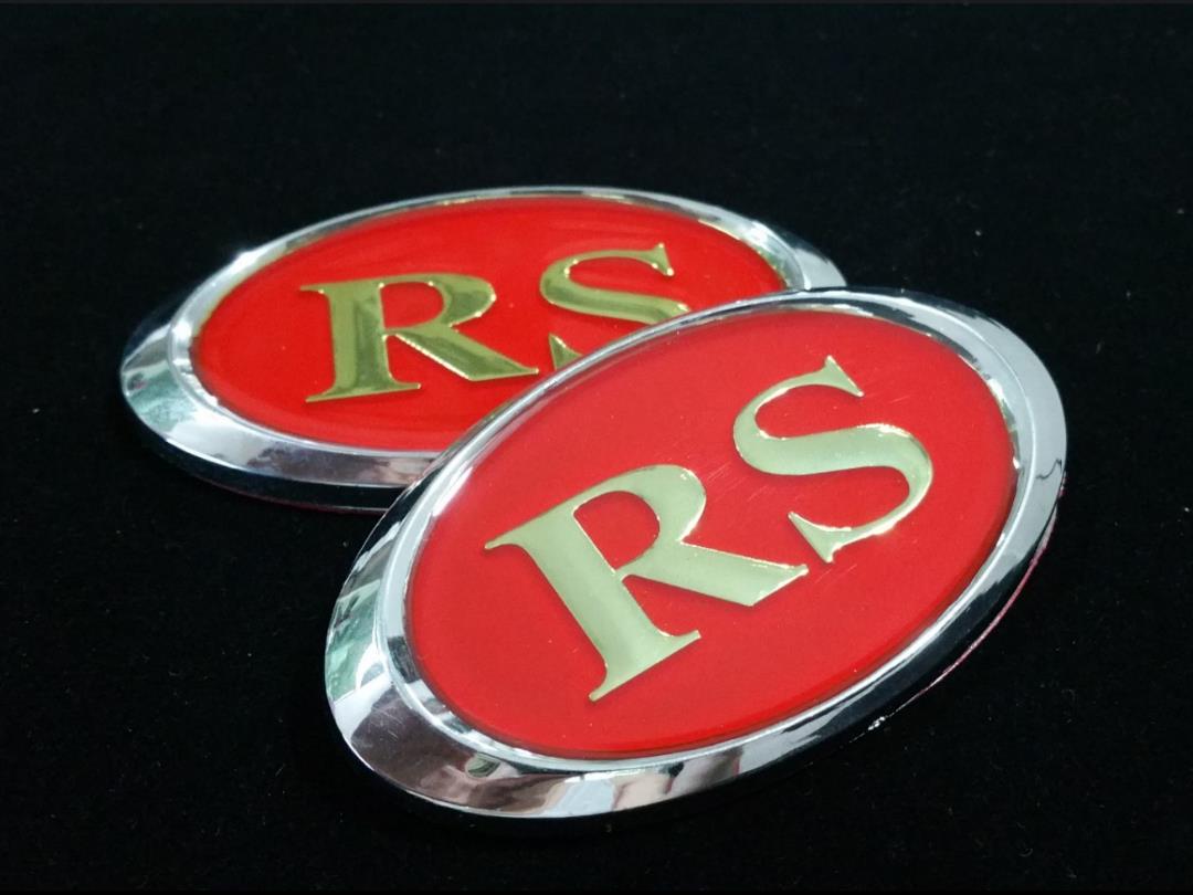 [Buy1Free1] Rs Red Oval 3D Trunk Chrome Badge Emblem Logo Fender Ch 2