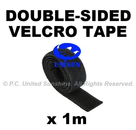 CABLE VELCRO TAPE DOUBLE-SIDED BLACK x 1m for Server Wire Tying Strap