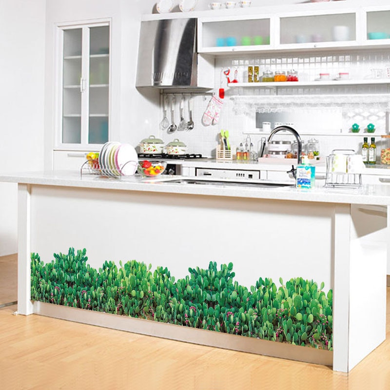 Cactus 3d Skirting Wall Sticker Kitchen Entrance Hallway Stickers