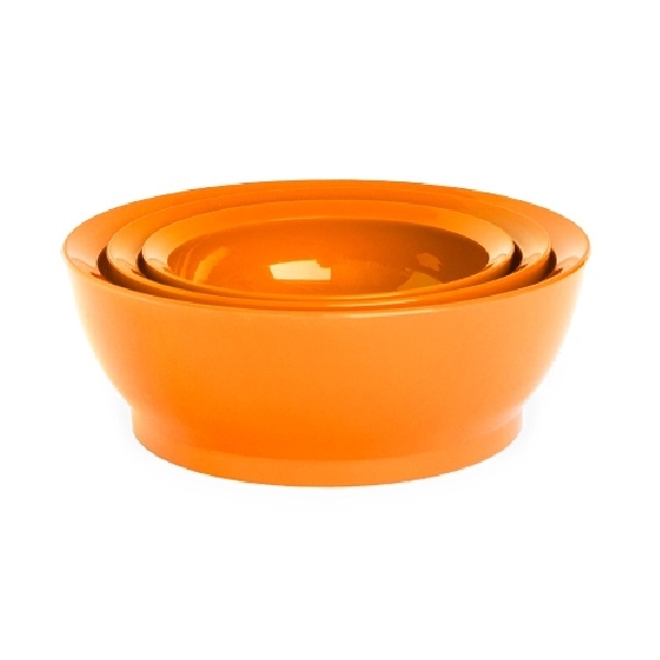 Calibowl Nested Non-Spill Low Profile Bowl Set of 3 - Orange