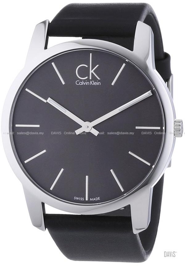 Calvin Klein K2G21107 Men's City Classic Leather Strap Grey Black